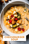 Cheeseburger Soup pinterest image.