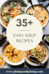Collage of yummy soup recipe with text overlay.