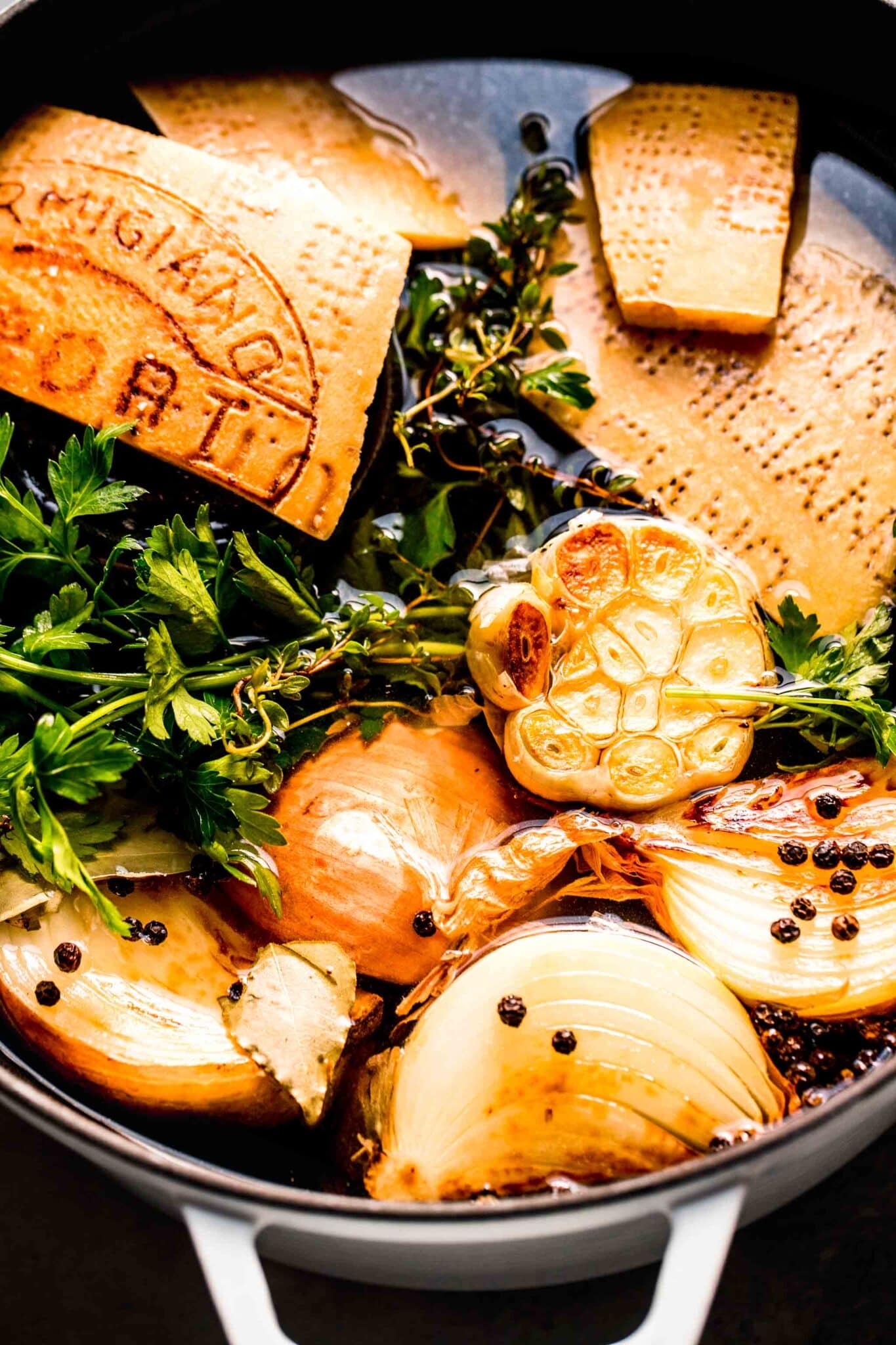 How to Make Parmesan Broth with Cheese Rinds + Ways to Use It