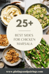 Collage of side dishes for chicken marsala