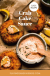 Crab cake sauce pinterest image.