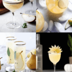 Collage of pear drinks.