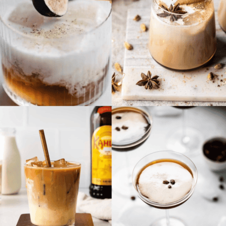 Collage of kahlua cocktails.