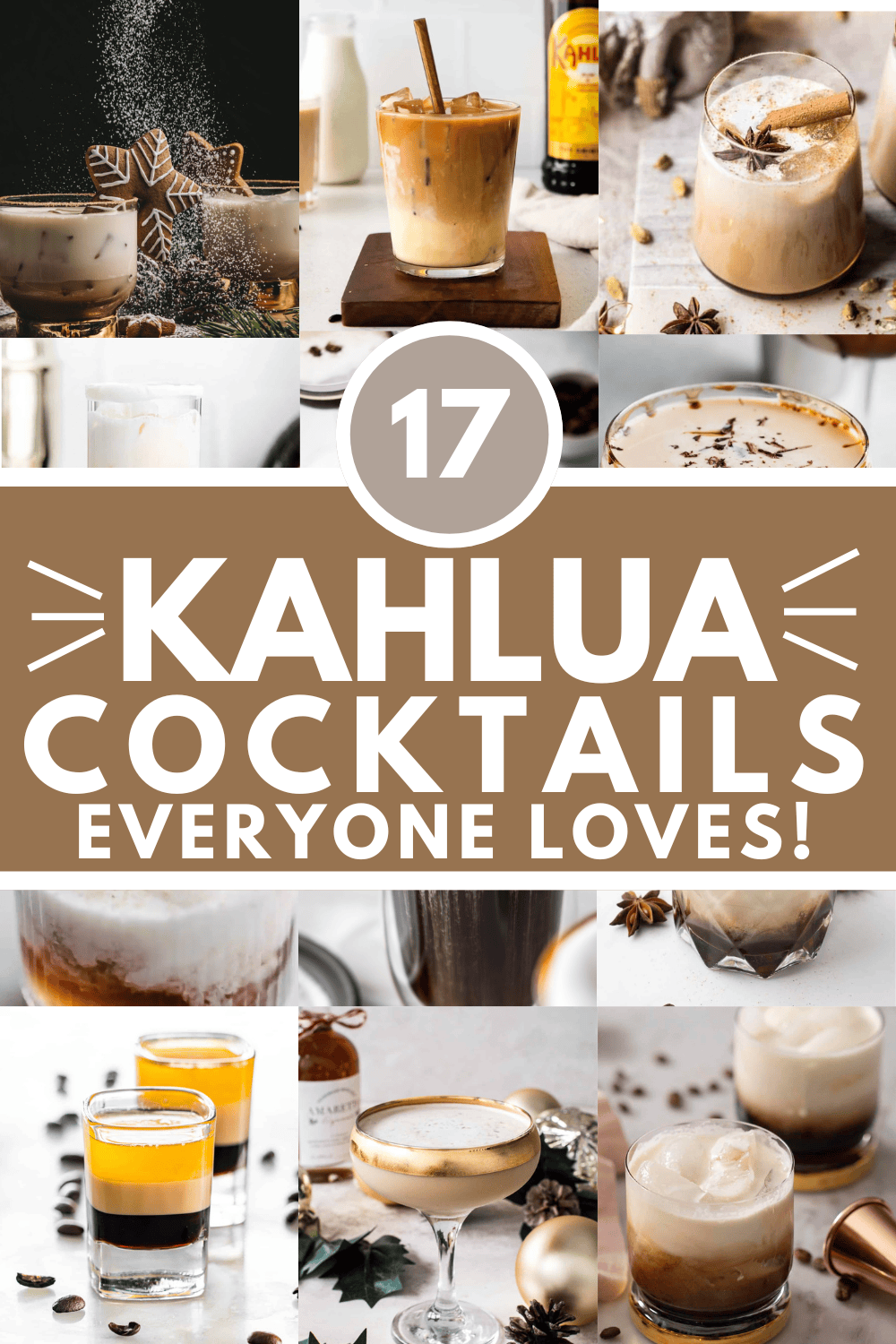 Collage of SIMPLE kahlua drinks with text overlay.