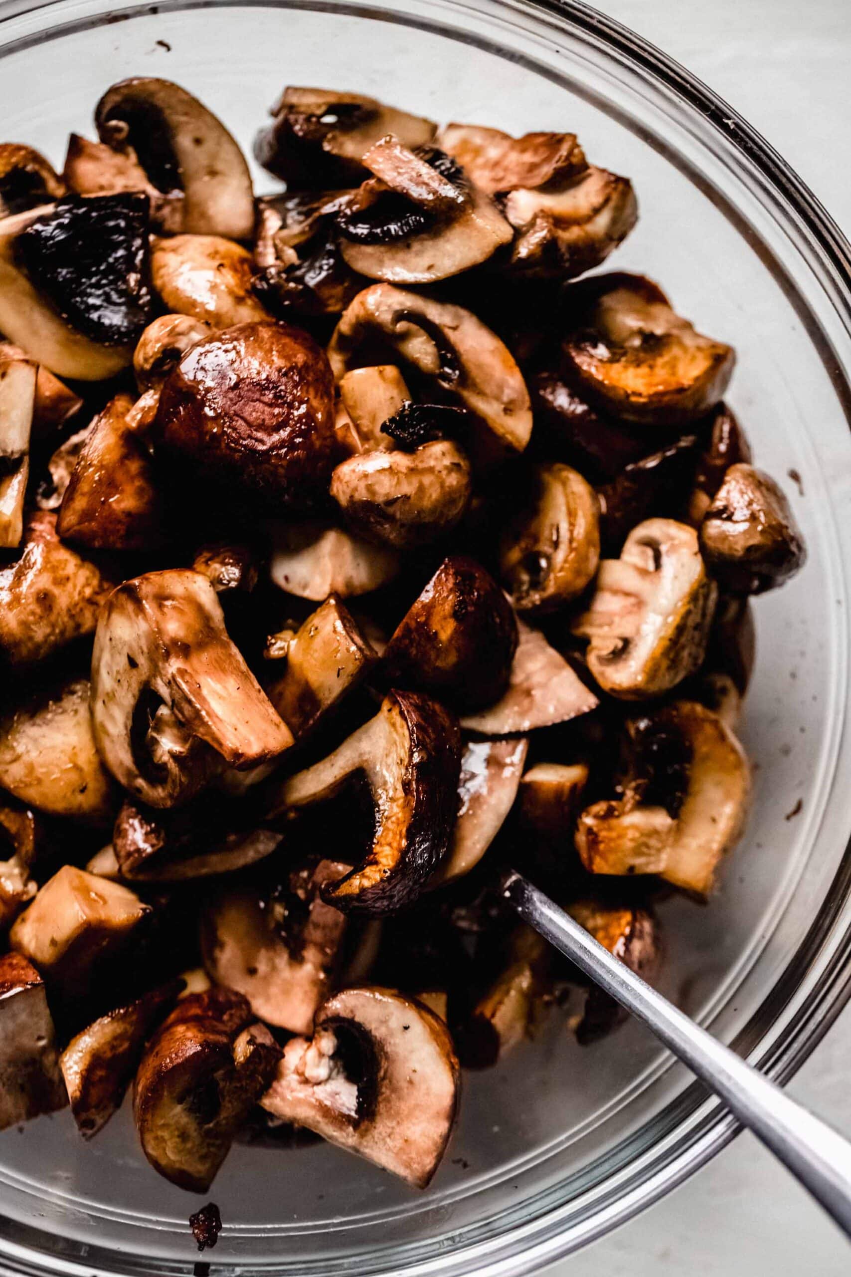 Sauteed mushrooms in bowl.