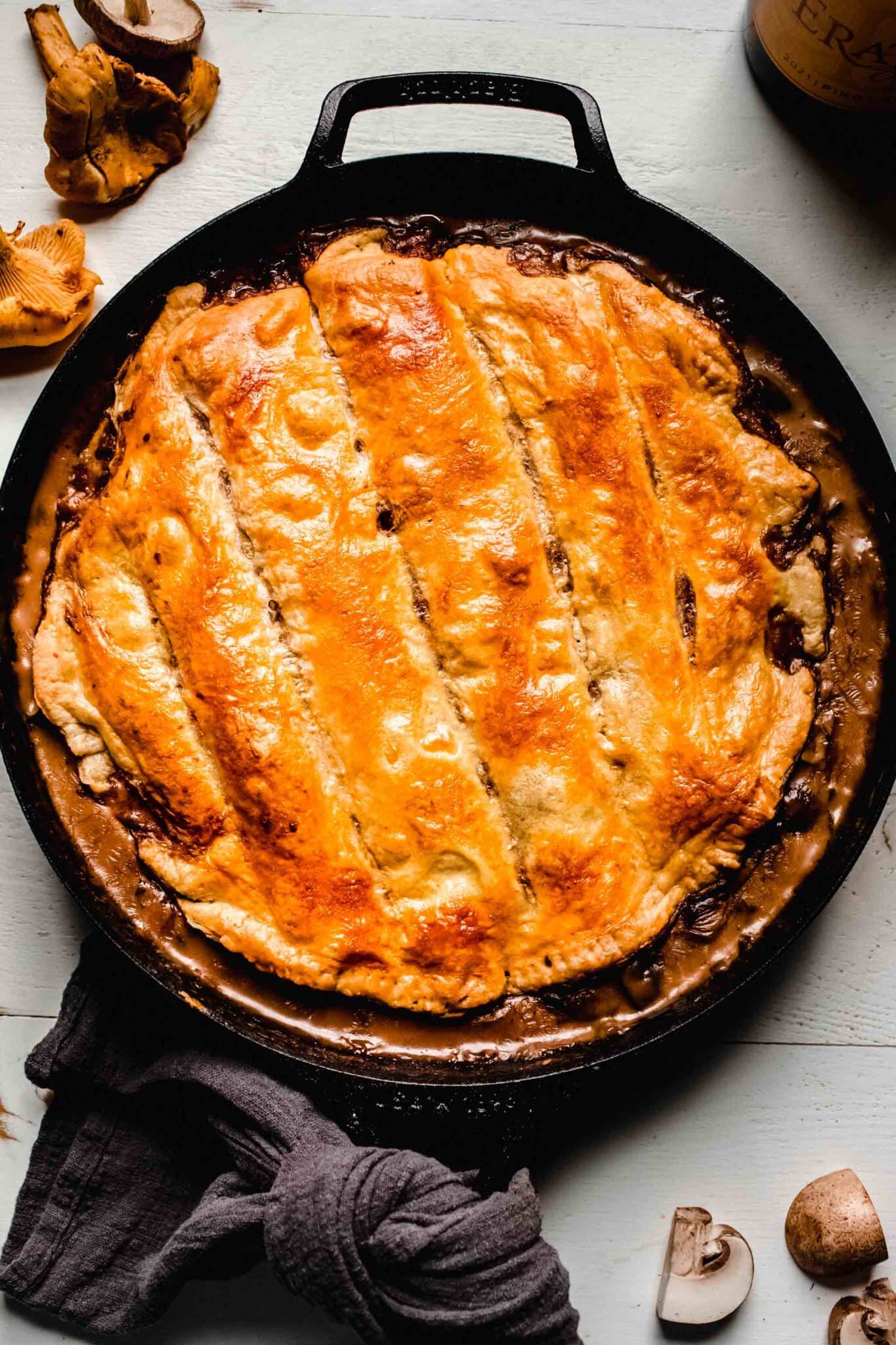 Creamy Mushroom Pot Pie (Easy Vegetarian Recipe)