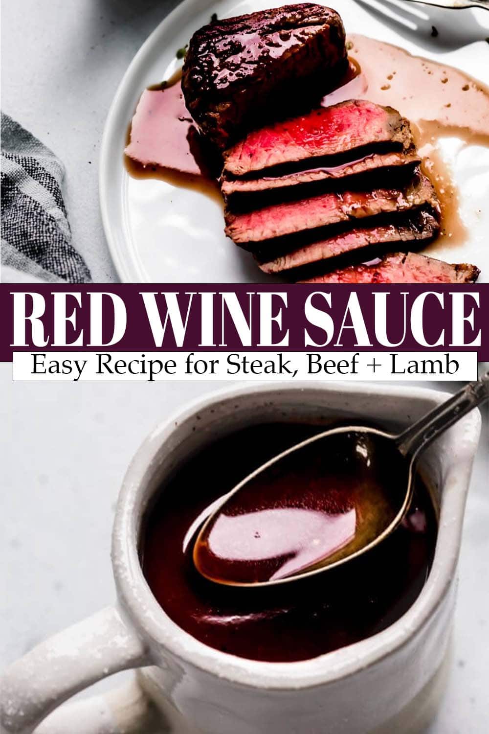 Red wine reduction sauce for steak lamb more 
