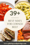 Collage of sides for corned beef with text overlay.
