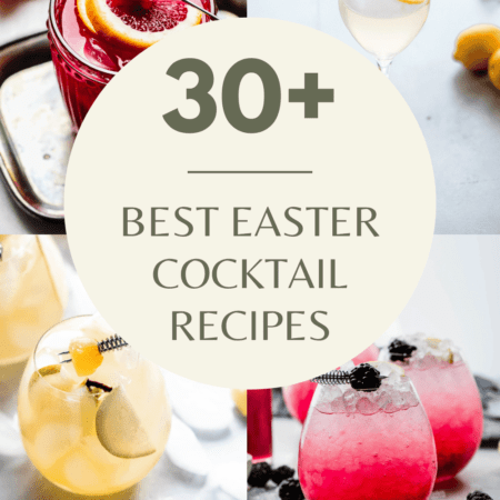 Collage of Easter cocktails with text overlay.
