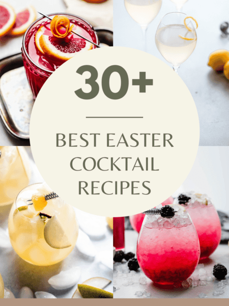 Collage of Easter cocktails with text overlay.