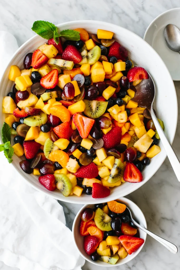 Bowl of fruit salad.