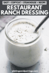 Restaurant style ranch dressing pinterest image.