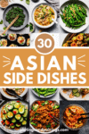 Collage of asian side dishes with text overlay.