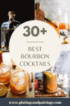 Collage of bourbon cocktails with text overlay.
