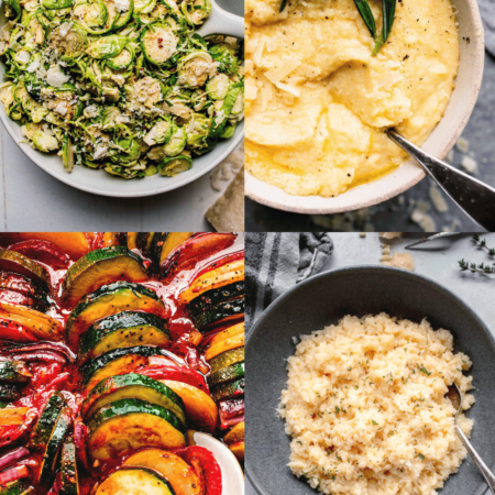 Collage of what goes with ratatouille.