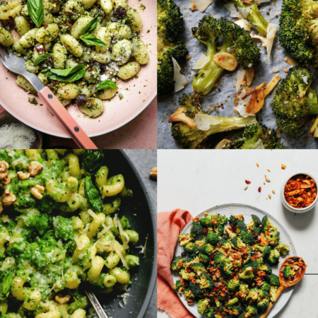 Collage of easy broccoli recipes.