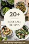 Collage of kale recipes with text overlay.
