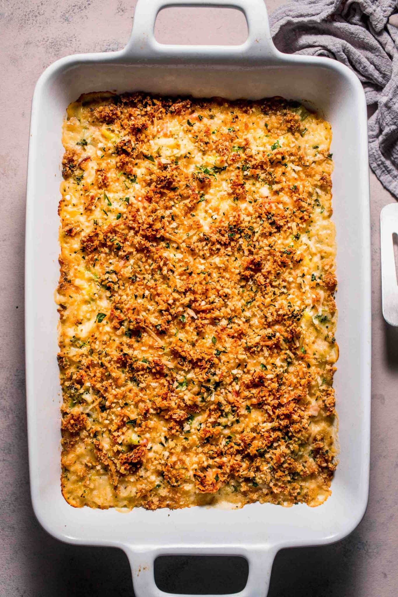 EASY Leftover Ham Casserole with Rice & Cheese