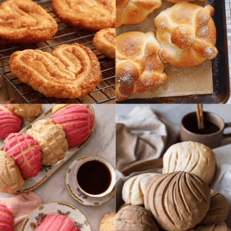 COLLAGE OF MEXICAN BREAD RECIPES.