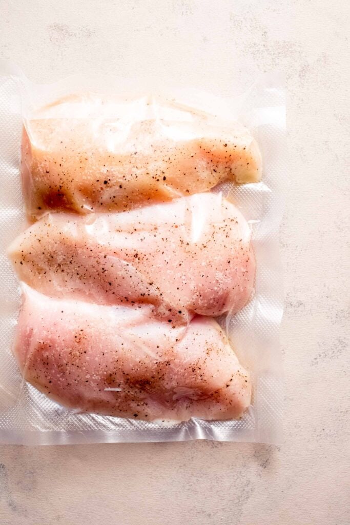 Chicken breasts vacuum sealed. 