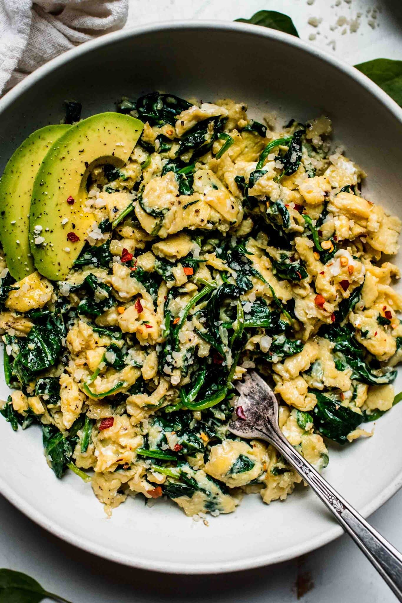 Spinach Scrambled Eggs Healthy Breakfast Recipe