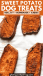 Easy homemade sweet potato dog snacks.