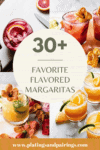 Collage of flavored margaritas with text overlay.