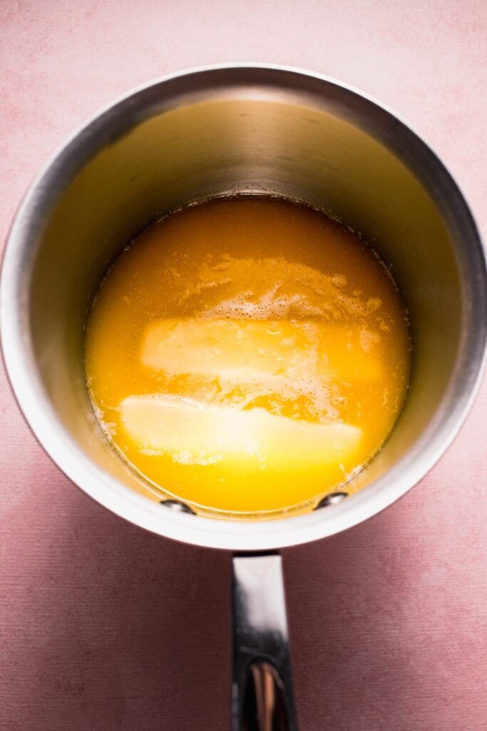 Melted butter in small pan. 