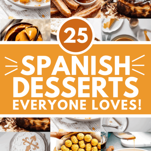 Collage of easy spanish dessert recipes with text overlay.