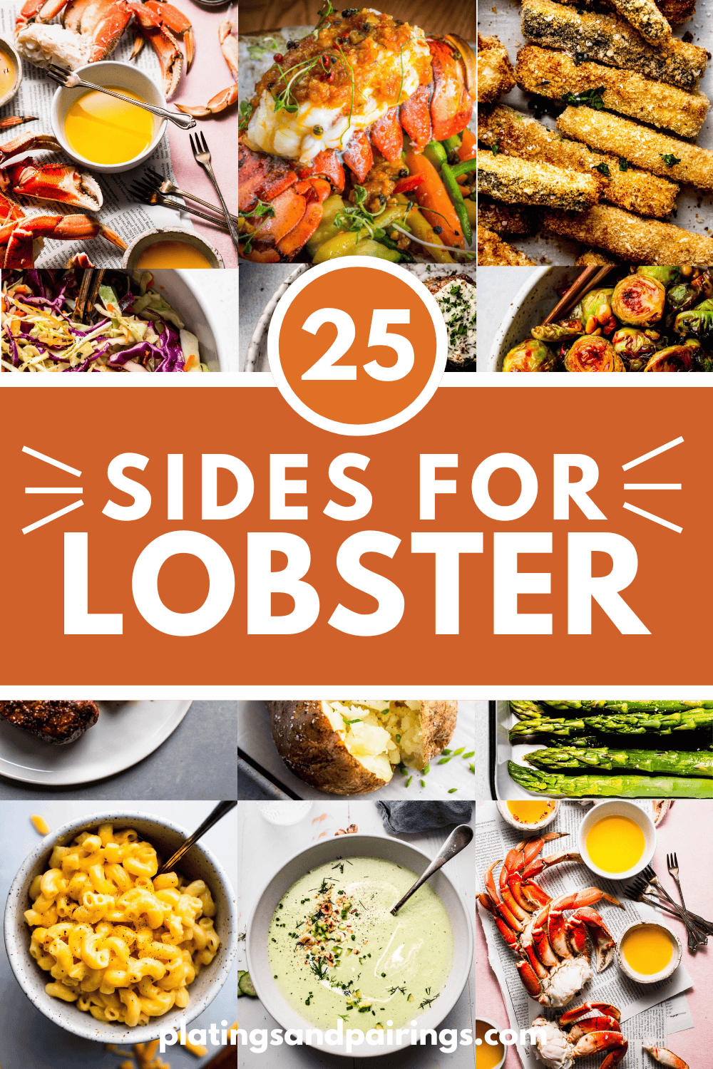 Collage of sides for lobster with text overlay.