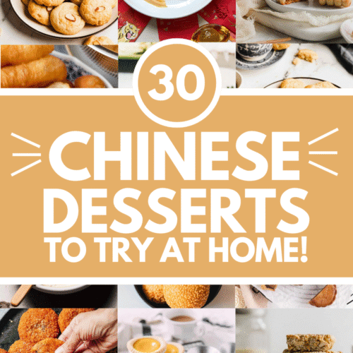 Collage of Chinese desserts recipes with text overlay.