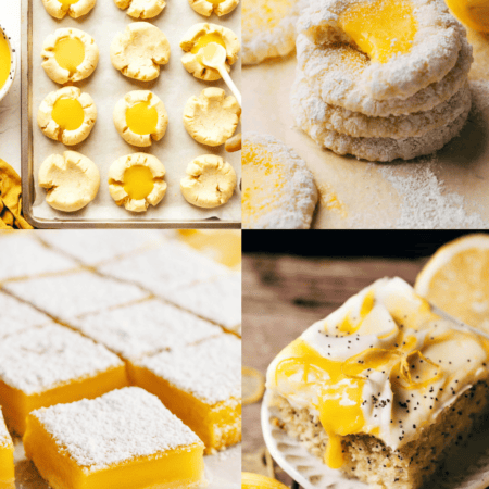 Collage of lemon desserts.