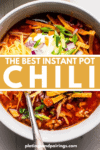 Pressure cooker chili pinterest image.