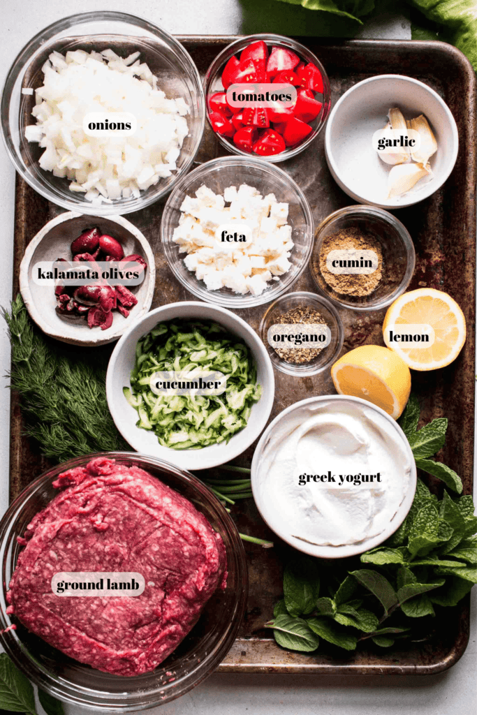 Ingredients arranged on counter. 
