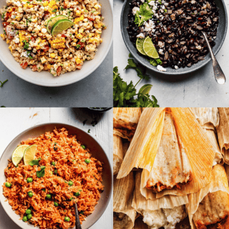 Collage of sides for tamales.