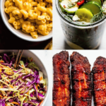 Collage of sides for pork belly.