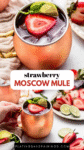 Strawberry mule recipe pinterest image.