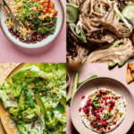 Collage of recipes that use tahini.