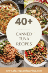 Collage of canned tuna recipes with text overlay.