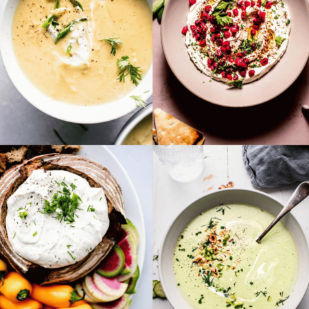 Collage of greek yogurt recipes.