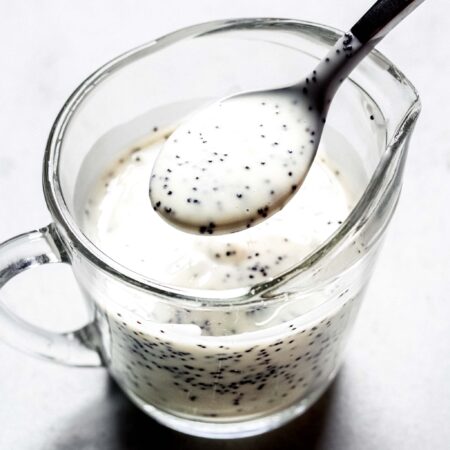 Spoonful of poppyseed dressing.