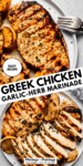 Greek chicken marinade pinterest image.