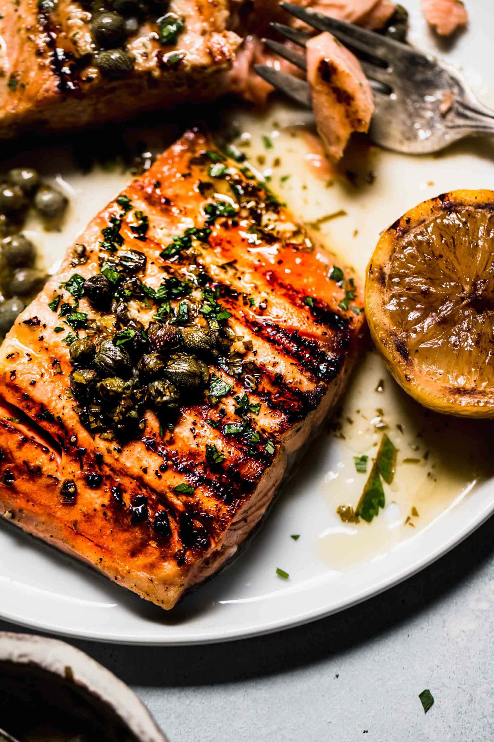 Grilled Salmon with Lemon Butter Sauce Platings + Pairings