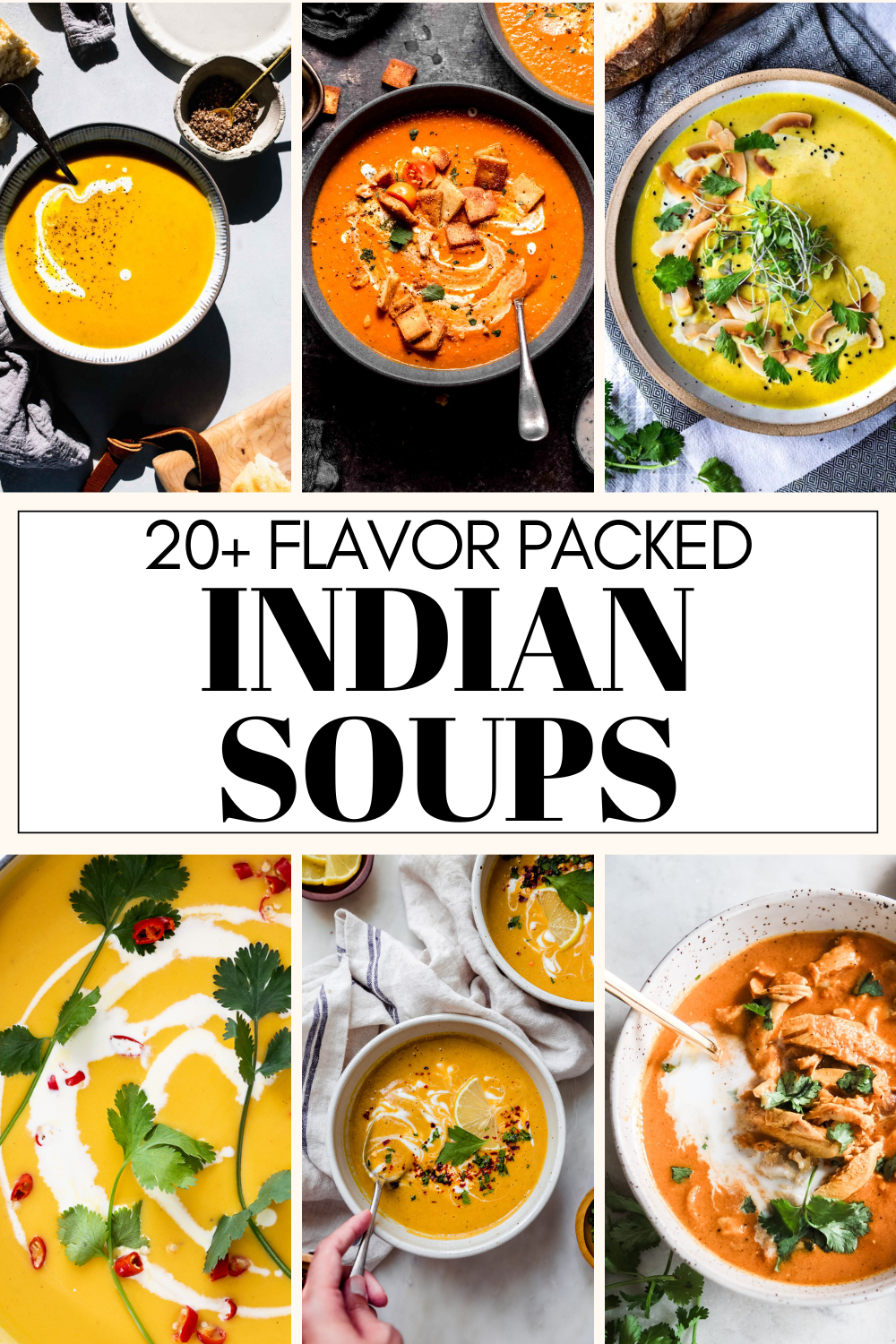 Collage of Indian soup recipes with text overlay.