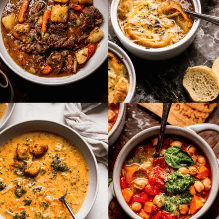 COLLAGE OF INSTANT POT SOUP RECIPES.