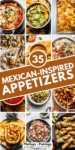 Collage of Mexican appetizers with text overlay.