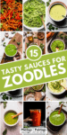 Sauces for zoodles pinterest image.
