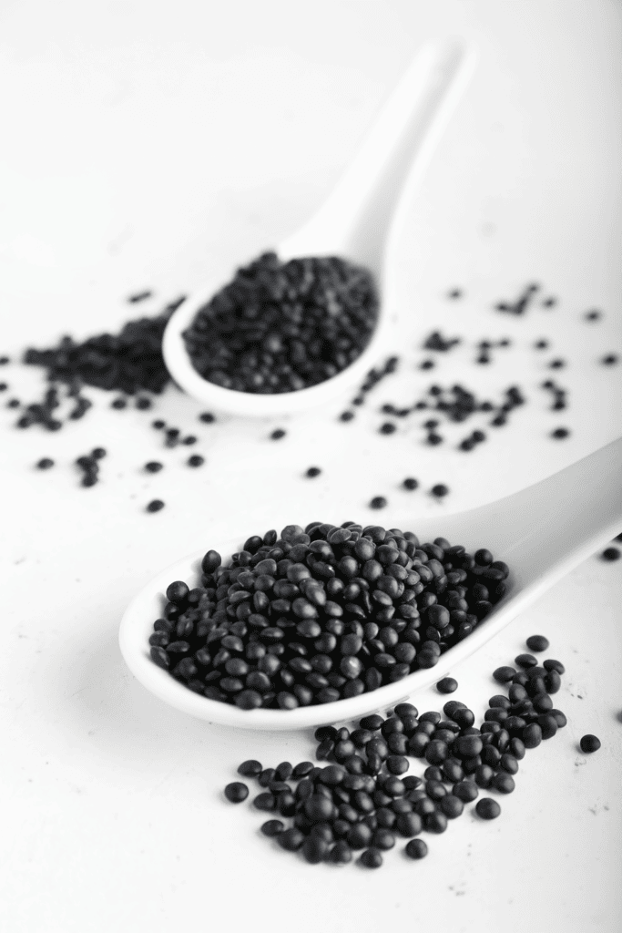 Black lentils.