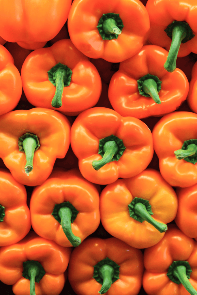 Orange bell peppers.