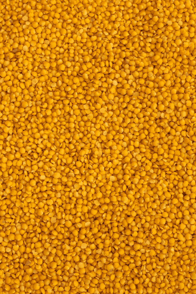 Yellow lentils. 